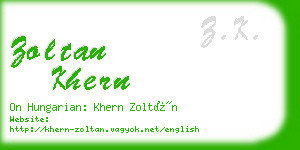 zoltan khern business card